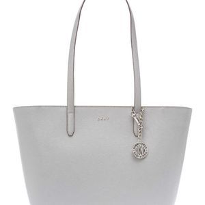 DKNY Smooth Leather Tote Bag - In Grey - Excellent Condition